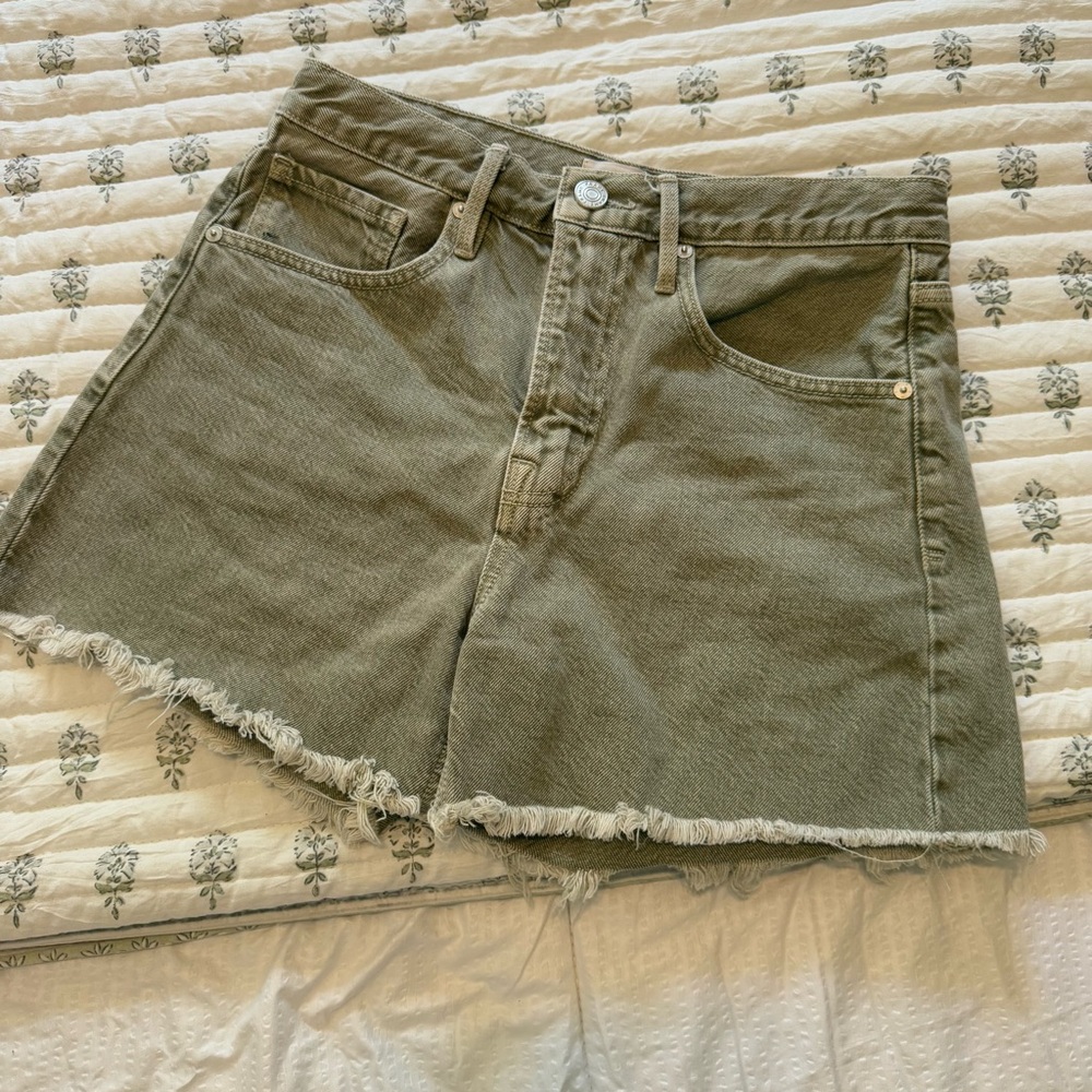 Frame Denim Le Super High Short stoned moss
